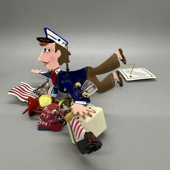 Silvestri Karen Rossi Dangle 'Boater' Ornament, Beach Ocean Nautical - Picture 1 of 8